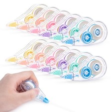 12 PCS Colorful Core Correction Tape 18.04 Ft White Tear Resistant 0.2 Inch