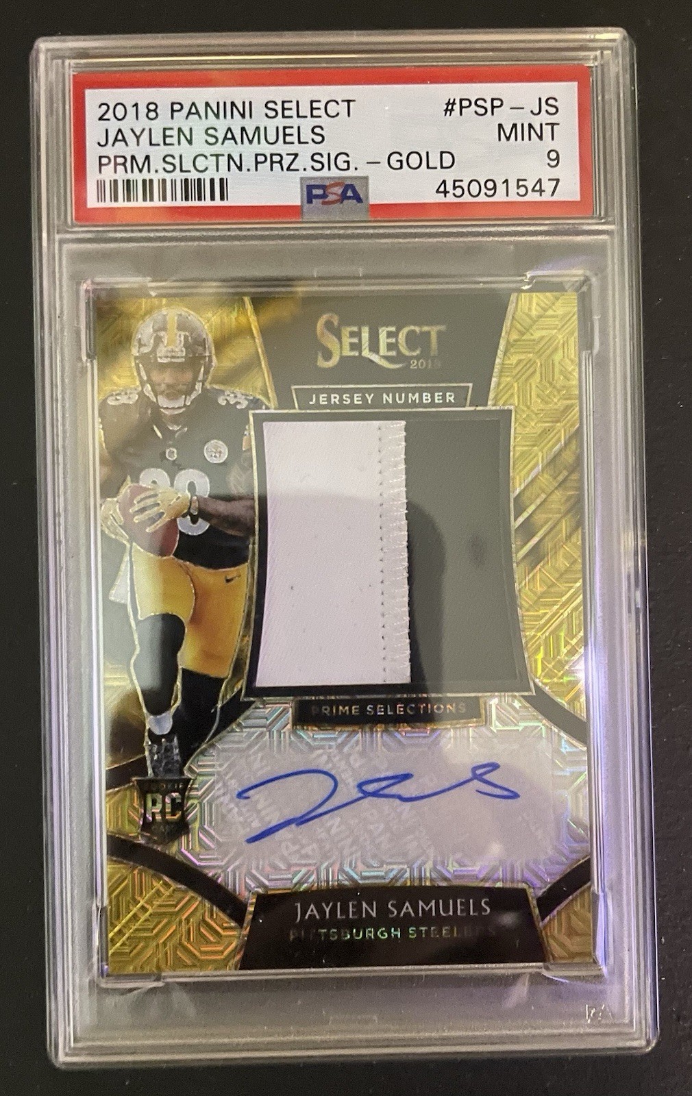 Jaylen Samuels Panini Select Prime Selections Prizm Signatures #PSPJS Gold