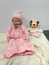 Baby Minnie Disney Baby with Minne mouse Ashton Drake Doll W/ Pink Gown