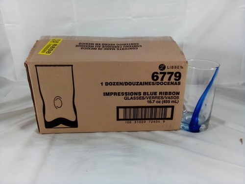 Libbey 6779 Impressions Blue Ribbon Glasses 16.7 oz Set of 12