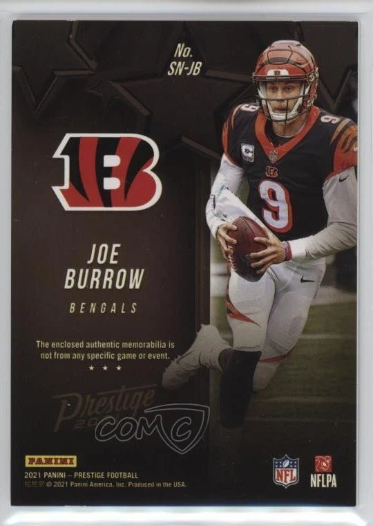 2021 Panini Prestige Stars of the NFL Xtra Points Red Joe Burrow #SN-JB - Image 2 of 2