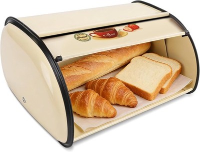 Bread Box,Roll  Bread Box Vintage Bread Container for Kitchen Countertop Drum