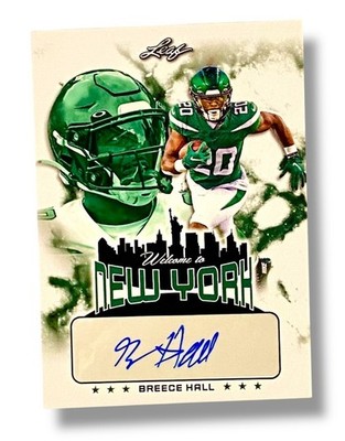 2022 Leaf Breece Hall Welcome to New York Autograph /302 Rookie