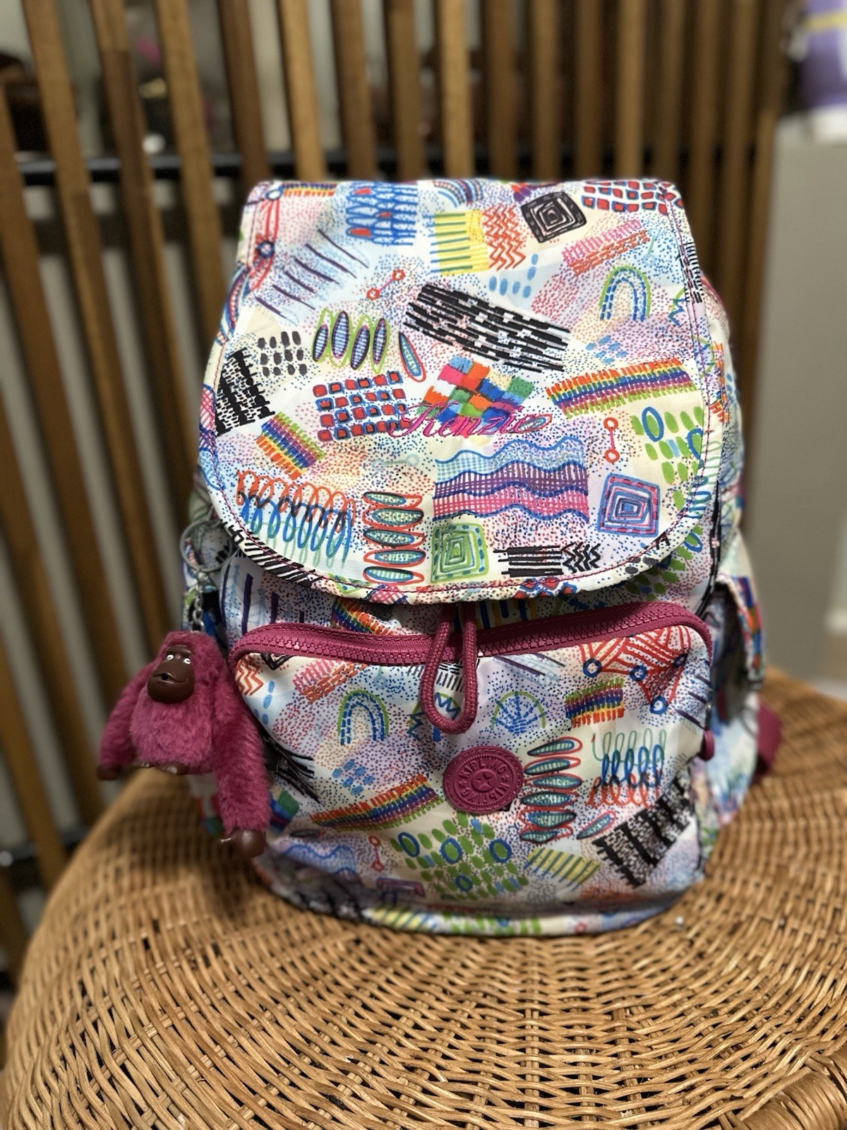 Kipling Graffiti Abstract Multicolored ‘Kenzie’ E… - image 1