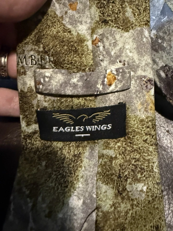Corbata Eagles Wings Para Hombre 100% Seda Biblia Iglesia Diez Mandamientos Religiosos Usada en Excelente Condición Foto 3 de 4
