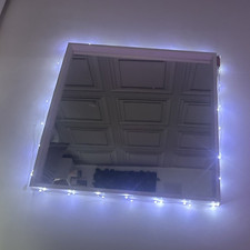 Modern White Framed Rectangular Wall Mirror 25.5cm Horizontal Wall Mounted