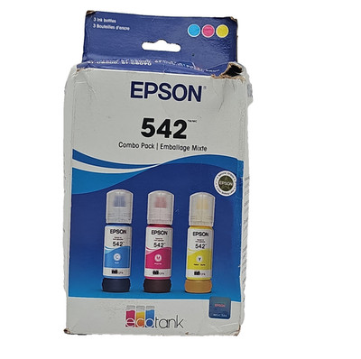 NEW GENUINE - EPSON 542 ECOTANK COLOR SET INK BOTTLES Open Box - Ex 11- 2030
