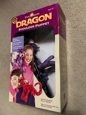 Vintage Folkmanis Purple Dragon Shoulder Puppet 2005 w/ box