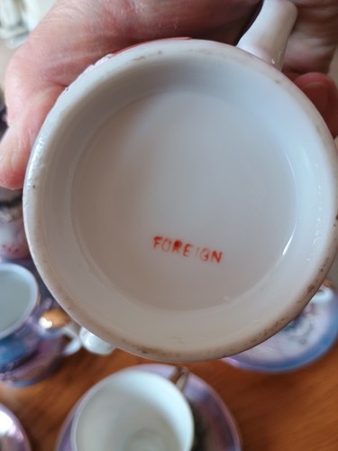Japanese Dragon Antique Hand Painted Litophane Luster Marked Foreign Tea Set - Picture 9 of 13