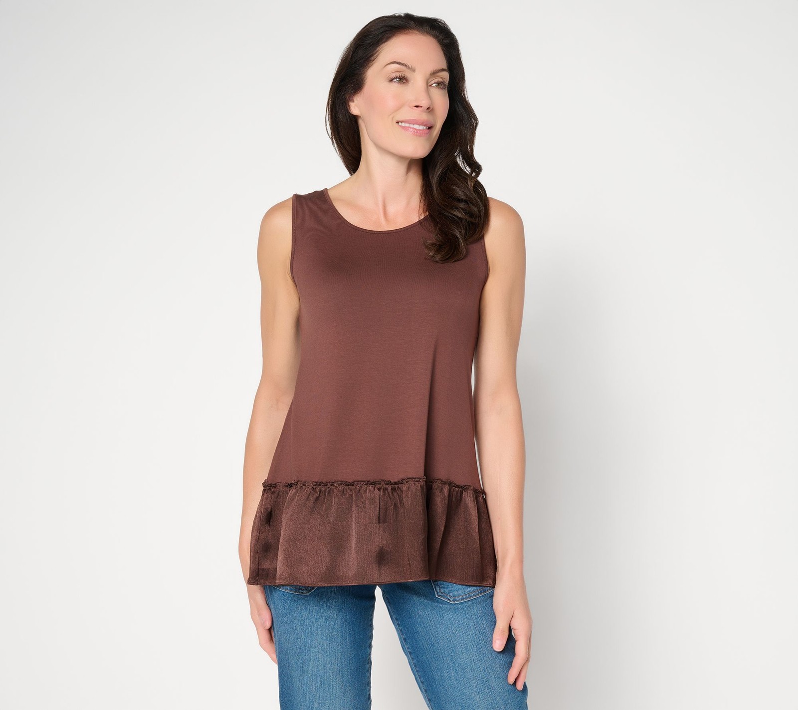 SUNNYLiFE Women's Top Plus Sz 1X Make Your Selection: LOGO Layers Brown A716206