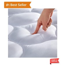 Soft Quilted Mattress Pad for Twin Beds - Pillow Top Design  Deep Pocket 8-21in