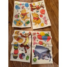 Vintage Disney Winnie the Pooh Wall Decals Nursery 4 Sheets New Old Stock 1990s