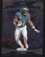 A.J. Brown 13 Fireworks Football 2024 Panini Prizm Eagles
