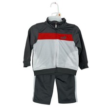 NWT Puma Gray Orange White Track Suit Baby Boy Size 12 Months 2 Piece Set