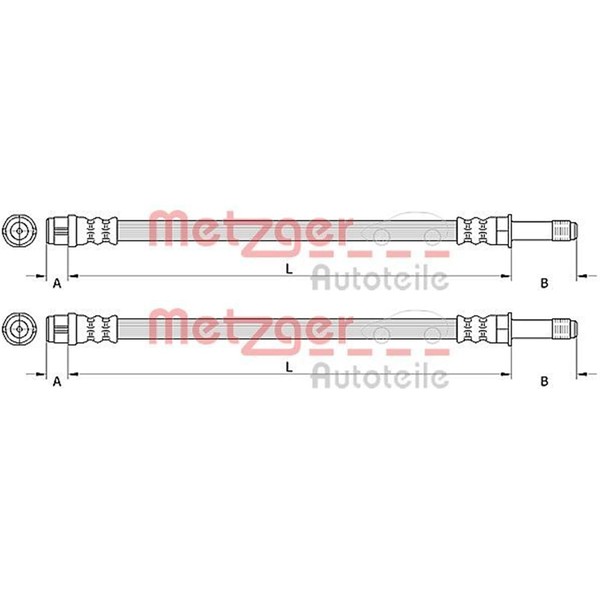 2X Metzger BremsschlÄUche Hinten Beidseitig Passend FÜR Audi A6 A7-image