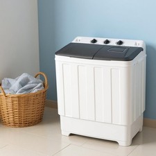 Portable Mini Twin Tub Washing Machine 30lbs Laundry Washer and Dryer Apartment