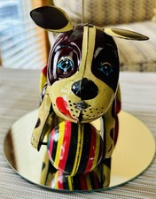 VINTAGE MECHANICAL "PUSH AND GO" DOG.Beijing Toy Factory.Blic Tin Lithograph Dog