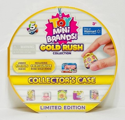 New 5 Surprise Toy Mini Brands Gold Rush Collection Collector's Case w/ 5 Minis