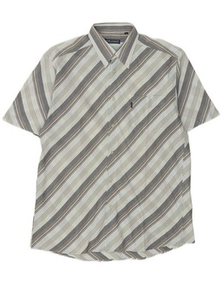 LERROS Herren Kurzarm Hemd Large blau gestreift Baumwolle GQ03