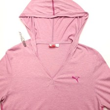 Puma Long Sleeve Casual Pullover Hoodie Womens Size Medium M Pink