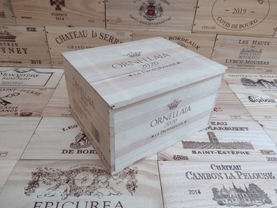 Weinkiste Kiste aus Holz mit Schiebedeckel ~ Ornellaia ~ Italien, original