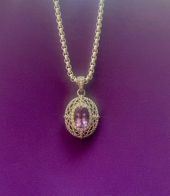 Judith Ripka Amethyst Over Sterling Silver Enhancer =  **Chain is not included**