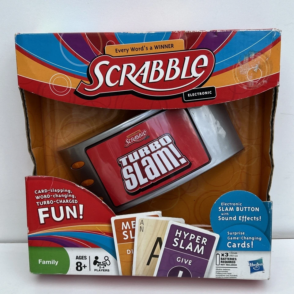 NIB Scrabble Turbo Slam Electronic Hasbro Card Game Family Game Night Fun Sound - Image 2 of 4
