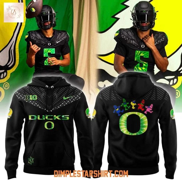 HOT!! Oregon Ducks x Grateful Dead 60 Years Hoodie 3D