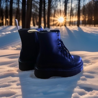 Dr. Martens Jadon Platform Leather Women's Boot - Black Polished Smooth, Size: 6