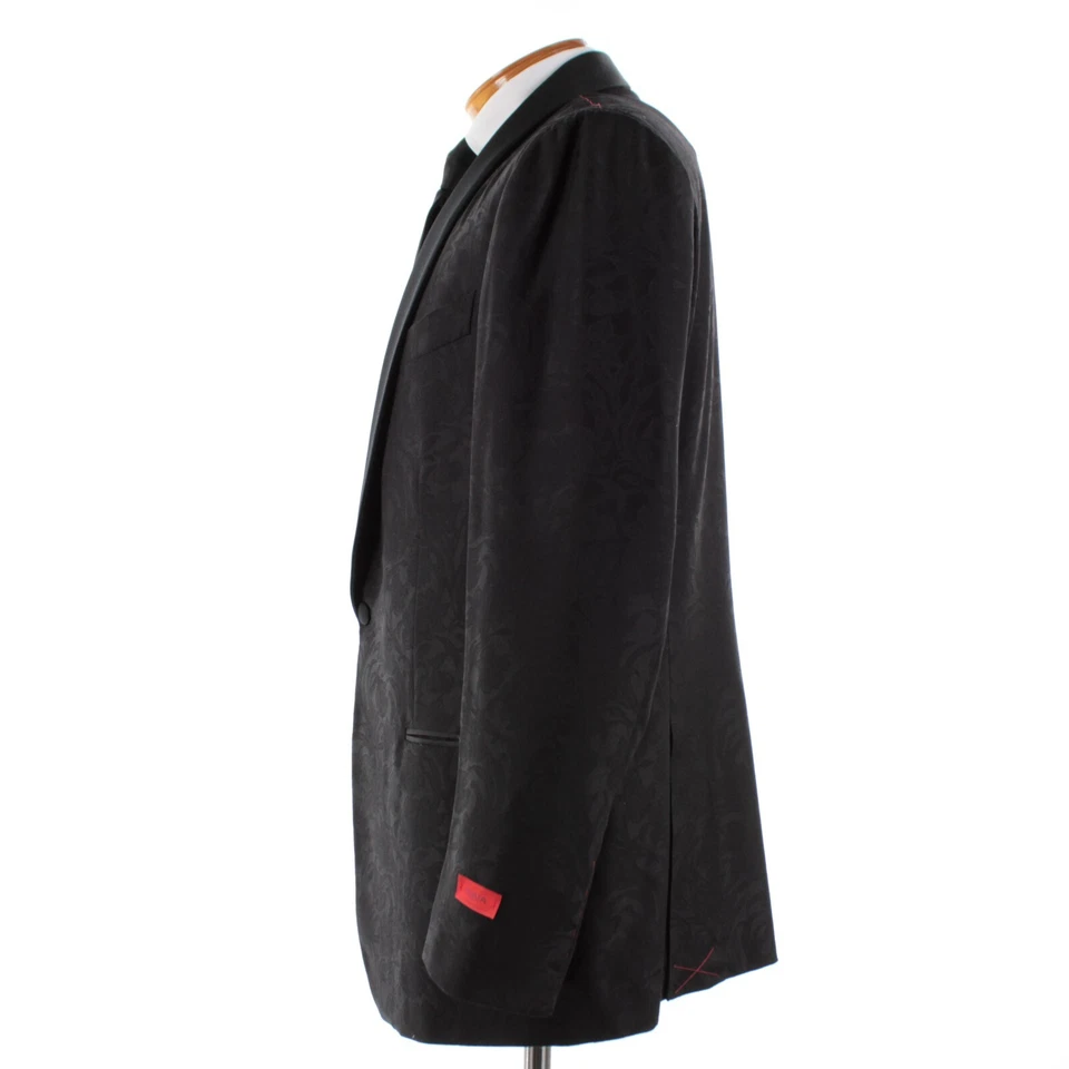 Isaia NWT 100% Wool Dinner Jacket Size 56R (46R US) In Tonal Black Floral - Image 4 of 4