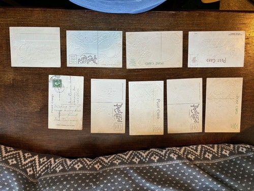 Vintage Early 1900s Christmas Postcards Lot of 9 Embossed 8 Unused NICE! - Picture 6 of 7