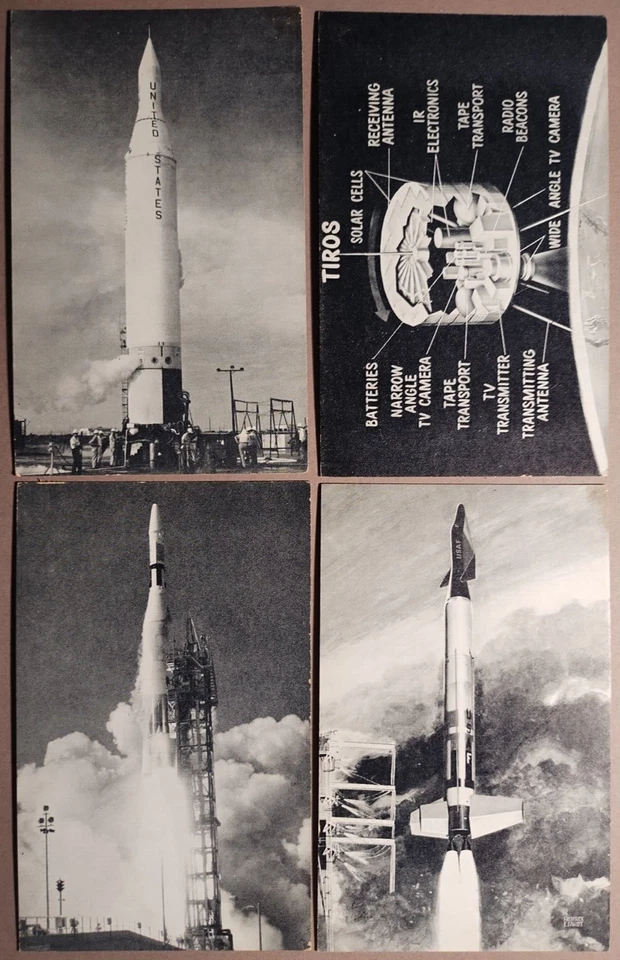 (16) Tarjetas arcade de astronauta cohete del programa espacial de la NASA de la Fuerza Aérea de los Estados Unidos de la década de 1960 B3-38 Foto 4 de 4