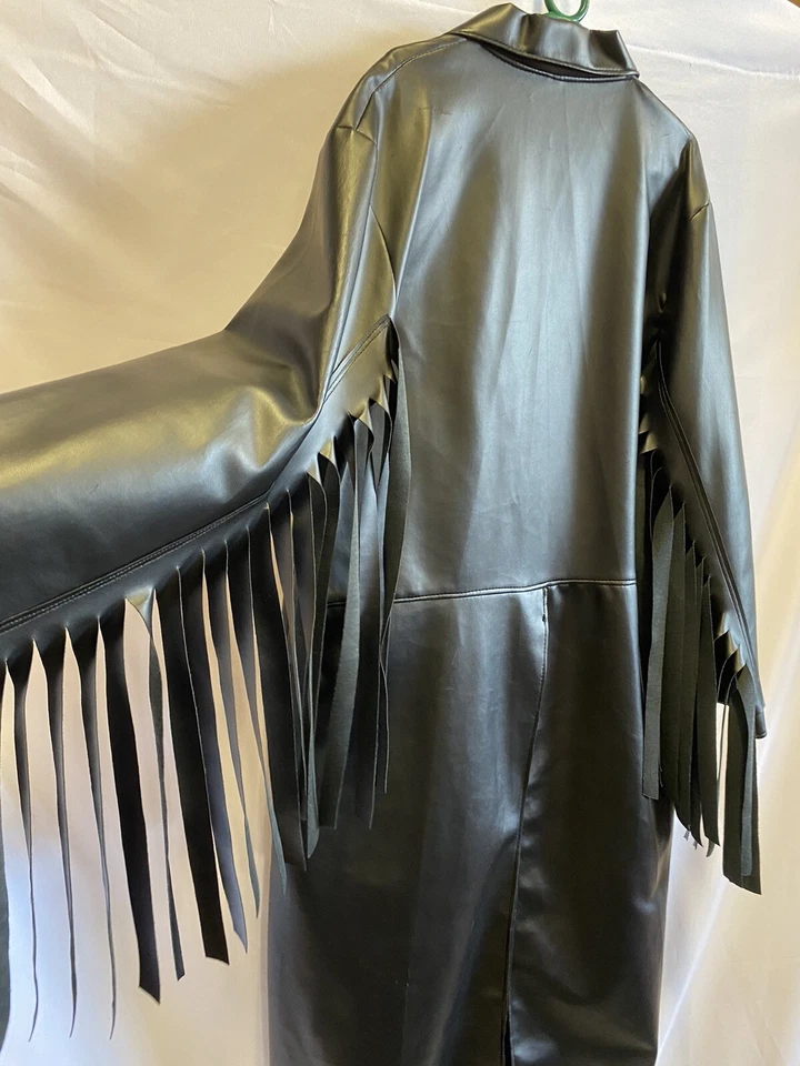 Abrigo de cuero estrella de rock de metal pesado - manga con flecos  Foto 4 de 4