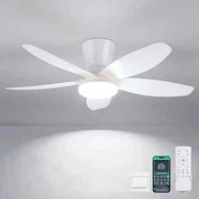 Ceiling Fans with Lights-36 Low Profile Ceiling Fan with Light and 36IN White