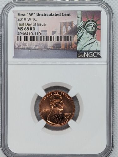 2019 - W - Lincoln Shield Cent Penny - NGC - MS68 RD | First Day of Issue - Picture 1 of 5