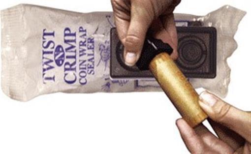 TWIST N CRIMP Penny Nickel Dime & Quarter Roll Wrapper Edge Sealed Bag Free S&h