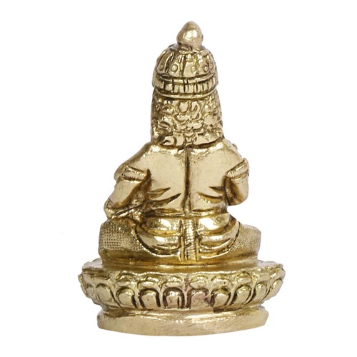 Kuber Statue Brass Lord Kubera Idol Treasure Wealth Prosperity Diwali Puja 2.75" - Picture 5 of 5