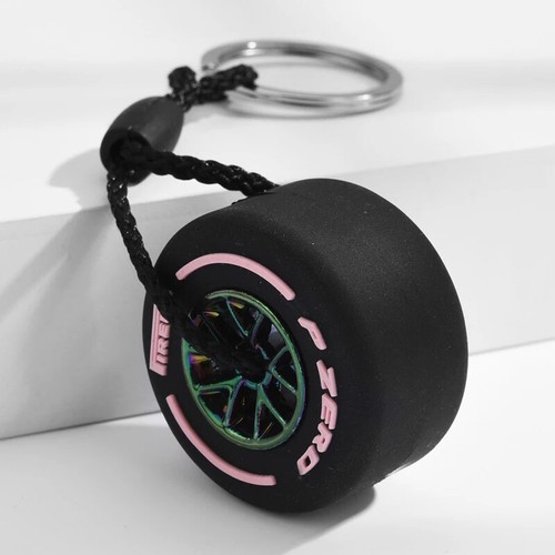 Hot F1 Racing Tire Keychain Car Key Accessories PVC Tire Pendant Bag Charms - Picture 19 of 38