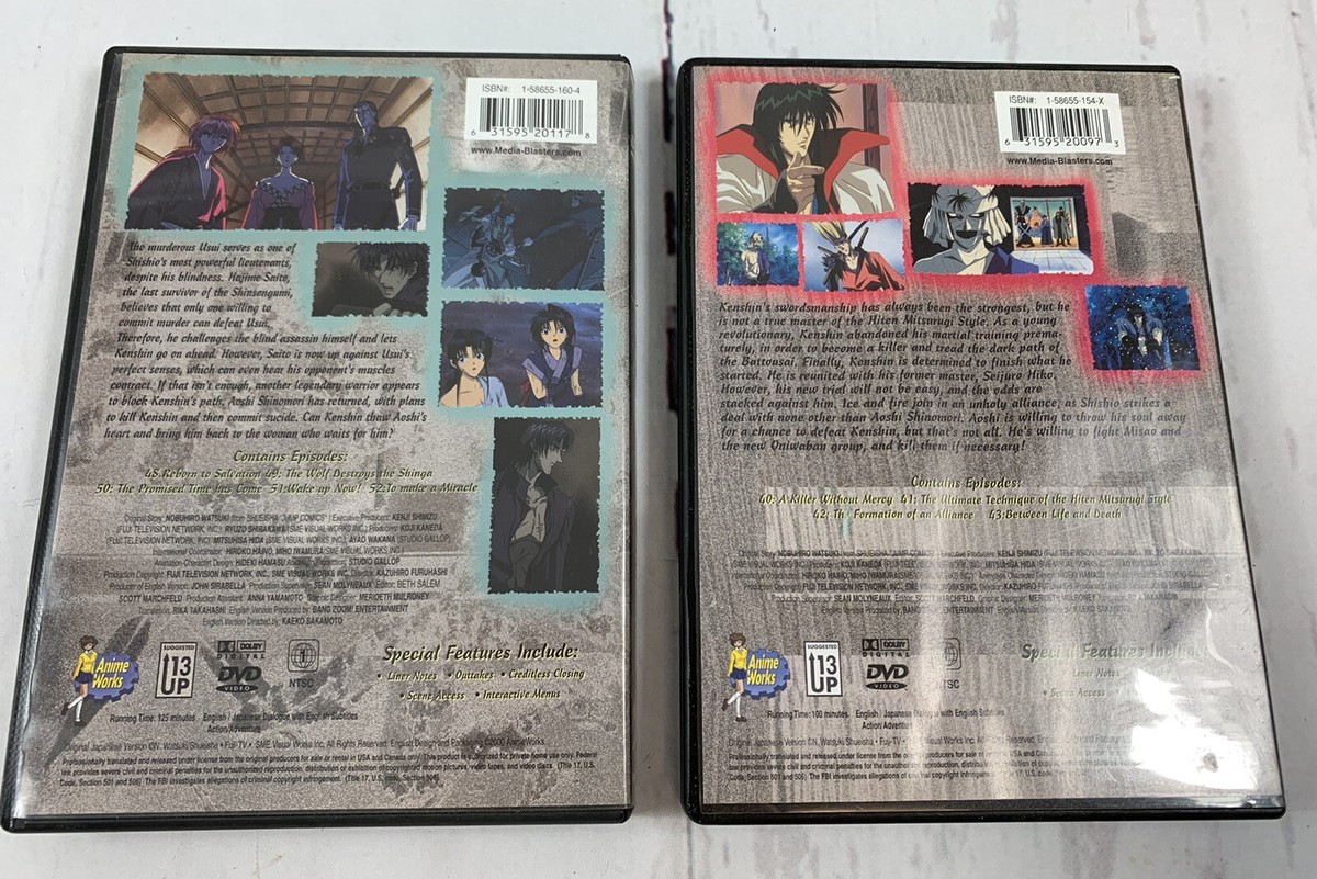 Rurouni Kenshin Legend Of Kyoto Anime DVD Lot Of 2 Blind Justice
