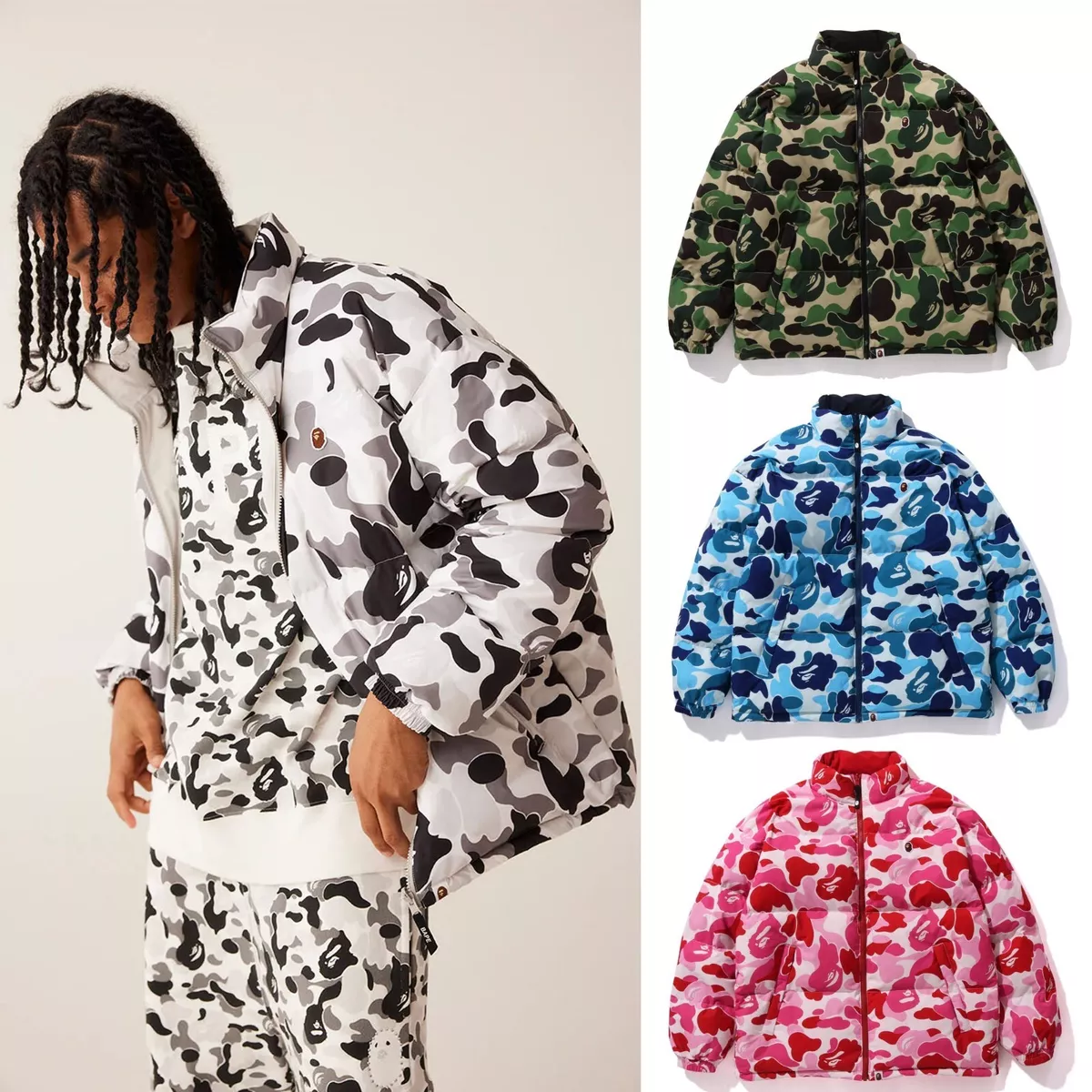 A BATHING APE Men's ABC CAMO REVERSIBLE DOWN JACKET ( RELAXED FIT )  1J80144007