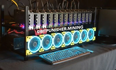 BIT PUNISHER Starter Bitcoin Mining Rig Open Frame 0-GPU Pro Cryptocurrency Miner BITPUNISHER