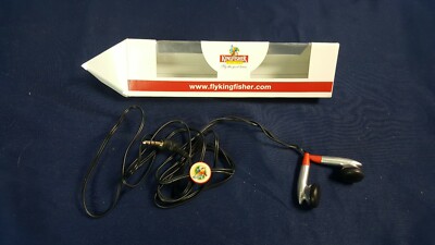 Kingfisher Airlines India Complimentary Earphones w Box Working Extra VG RARE