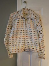 RARE 1950s Thermo-Jac Grove Sportswear Nautical Crown Zip Bomber Jacket USA SZ:S