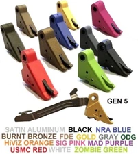 TANGO DOWN Flat-Faced Trigger With Trigger Bar For Glock Gen 5 Models Cerakote