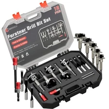 Forstner Bit Set 10PCS Forstner Drill Bits for Wood Auger Opener Hexagonal Ha...
