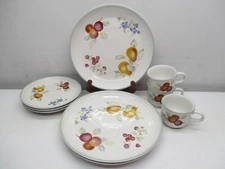 International Tableworks Stoneware Sweet Bounty 3 Dinner Plates 3 Cups 3 Salad
