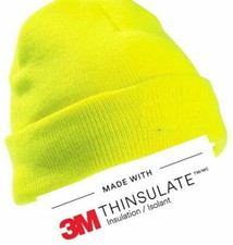 THINSULATE HI VIS Beanie Cap YOKO VIZ Warm Hat Reflective Dayglow Orange Yellow