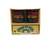 NEW Vintage Cabbage Patch Kids 5 Piece Ice Cream Set GLASS 4 Bowls 1 Scoop 1984