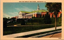 The Handley High School Winchester VA. Postcard Linen Unposted  5S