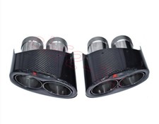 For 2008-23 Audi A5 S5 Rear Tail Exhaust Pipe Real Carbon Fiber Muffler Tip 2Pcs